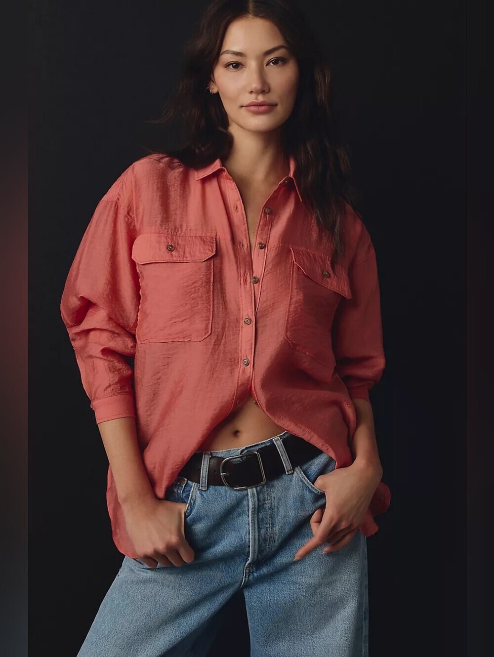 Anthropologie By Anthropologie Sheer Buttondown Shirt Medium